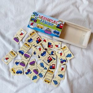 Wooden vehicles domino game